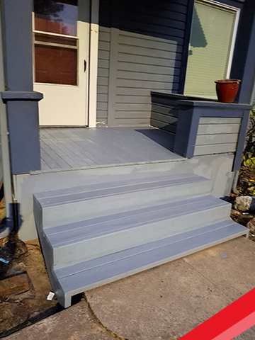 Wood Deck Main House Entrance Tacoma Home Renovation