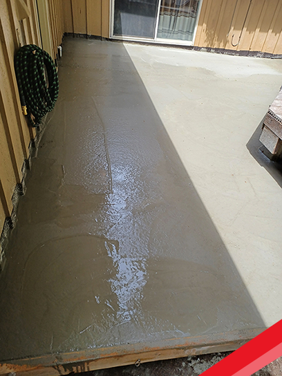 New Concrete Patio with Color Stamped