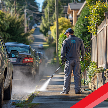 Roadrunner Construction Pressure Washing Residential Sidewalks in Seattle